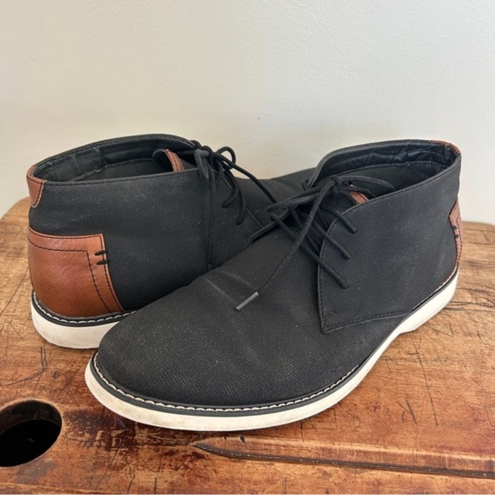 Madden Men's 12 M-Dodge Black Brown Derby Shoes Casual Professional Preppy